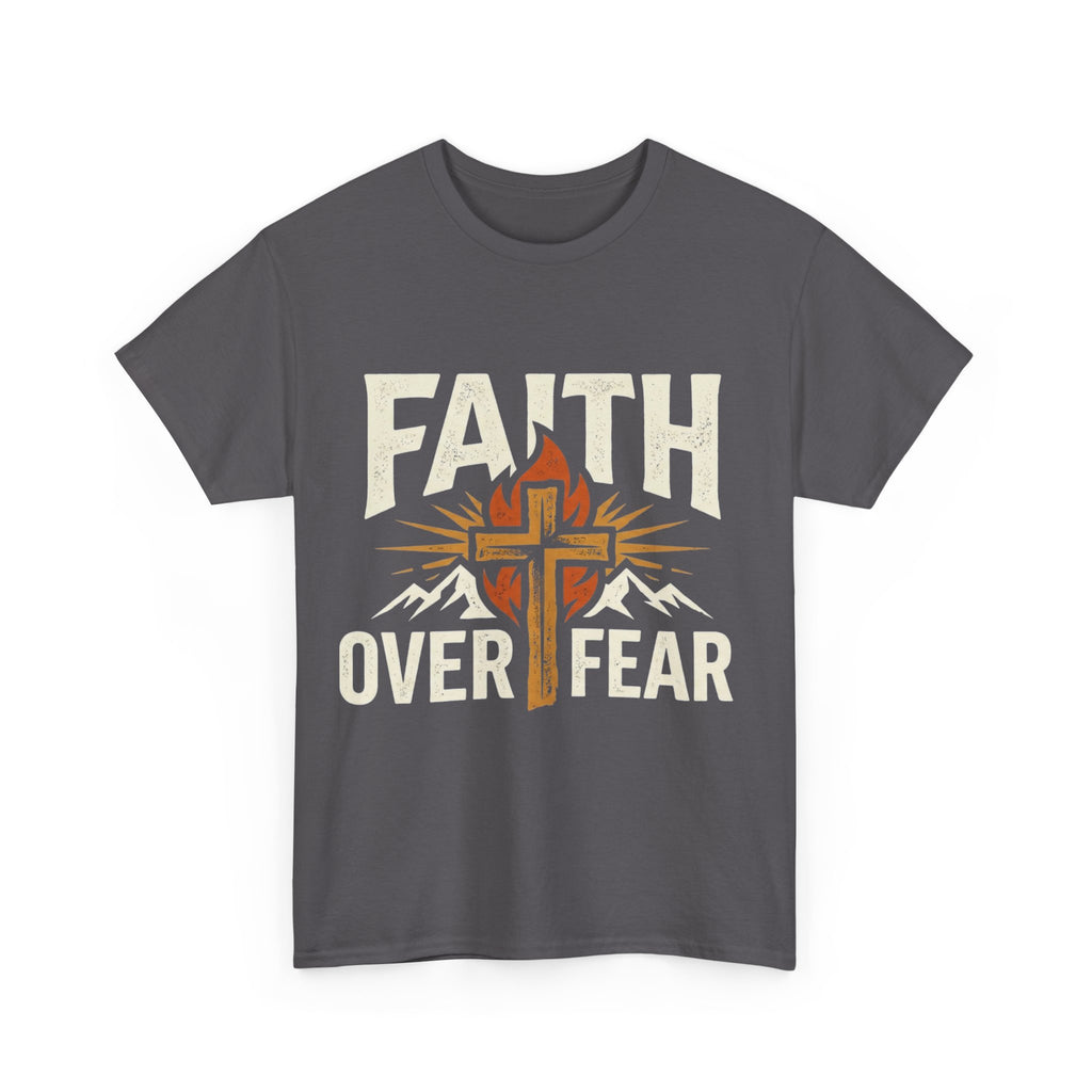 Faith Over Fear T-Shirt — Christian Cross Mountain Inspirational Tee