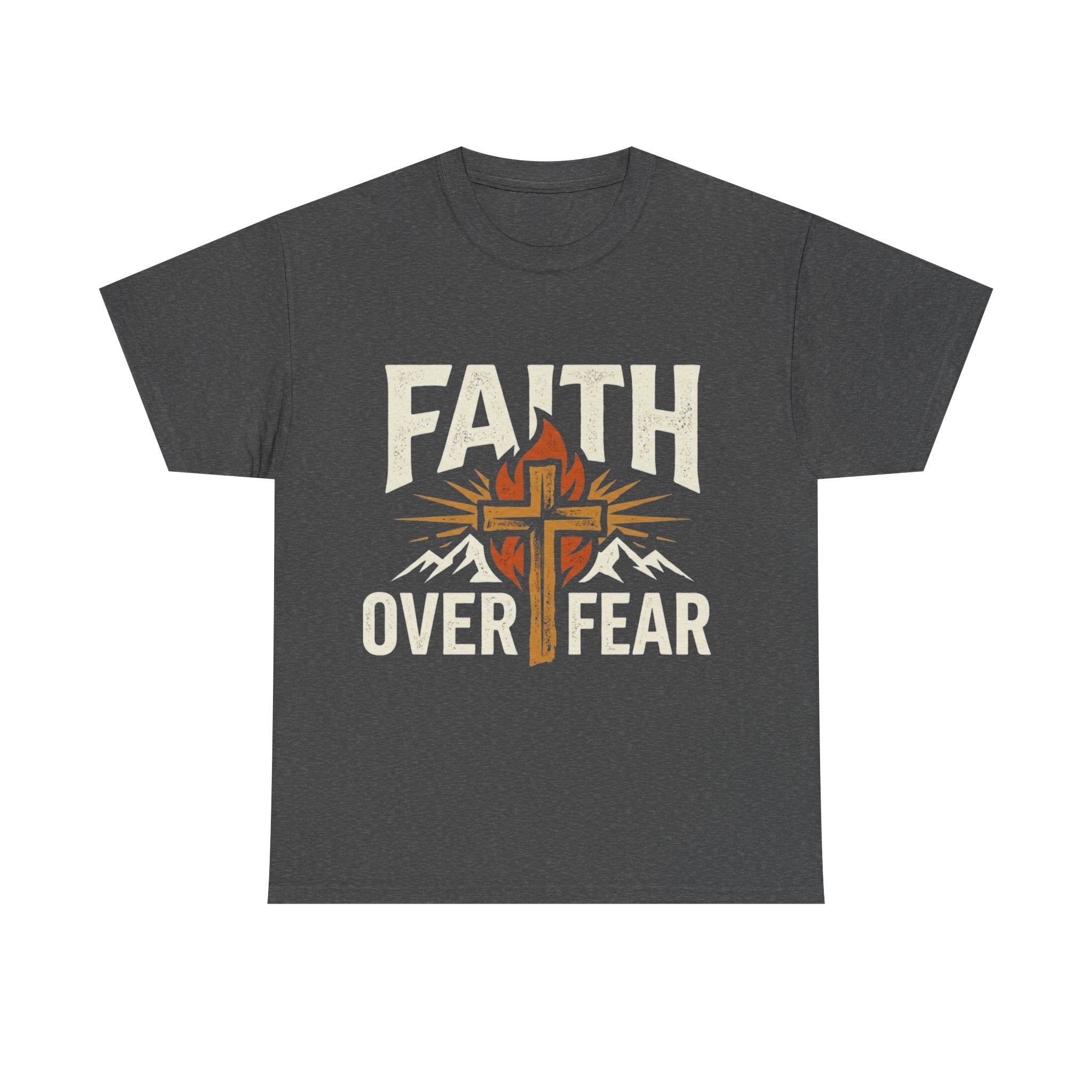 Faith Over Fear T-Shirt — Christian Cross Mountain Inspirational Tee