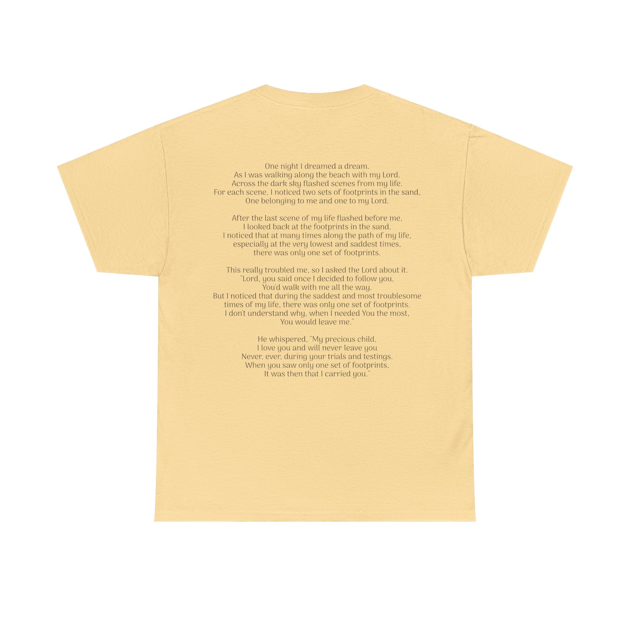 Footprints in the sand poem t-shirt