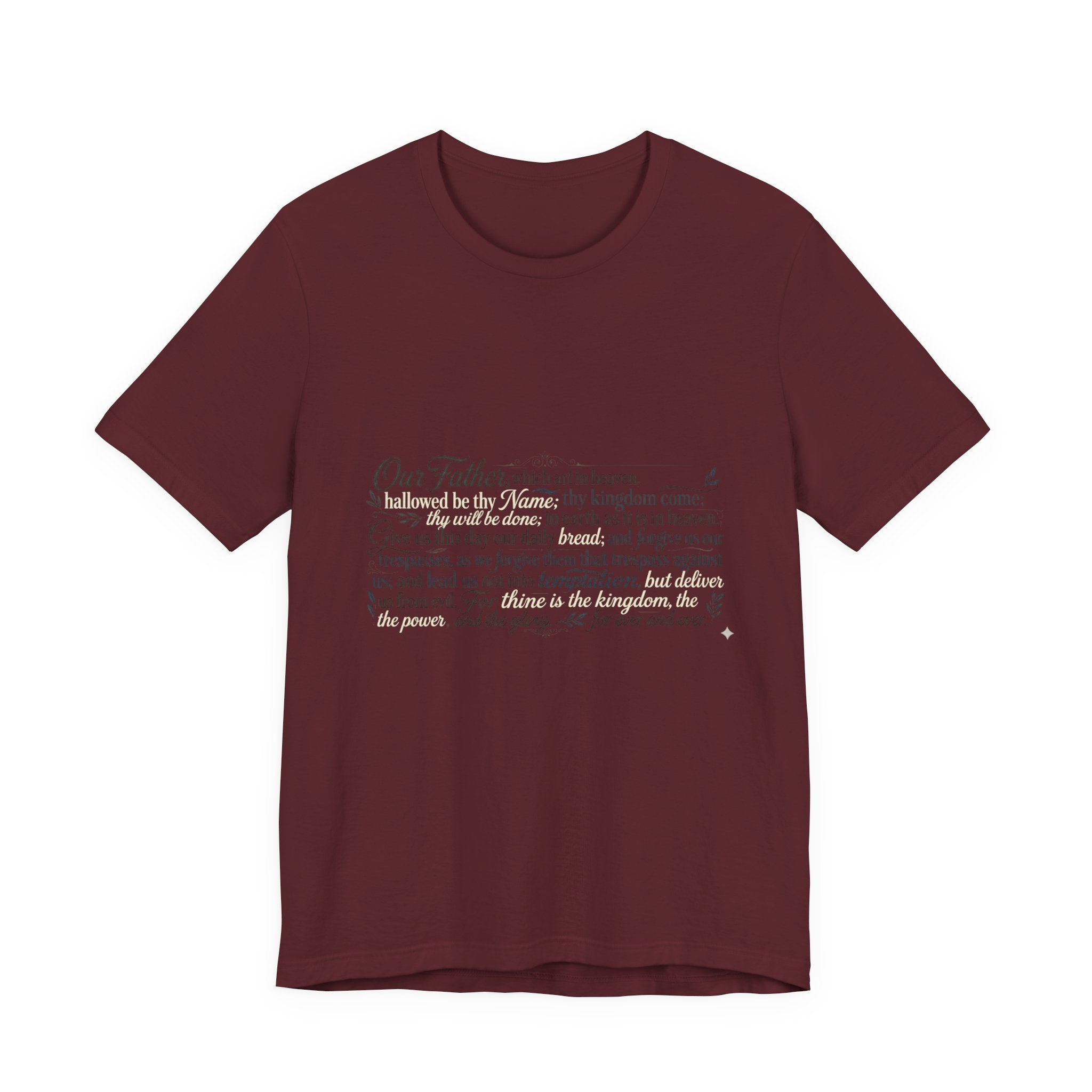Our Father Prayer T-Shirt — Vintage Script Lord's Prayer Tee